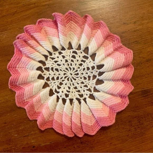 11” Handcrafted Doily~boho
style~vintage~handmade~farmhouse~
Unique~grannycore - Picture 2 of 3